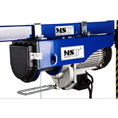 Afbeelding van MSW Elektrische Lier Apparaat Lifting Apparatuur PROLIFTOR 250 (Cap. tractie kg, 540 W motor, 12 m staalkabel, kabelbreukbelasting: &gt; 800 Ø kabel 3 mm)