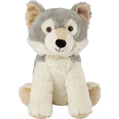 Afbeelding van Warmies Warmte/magnetron opwarm knuffel Wolf grijs 24 cm pittenzak