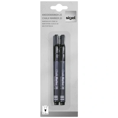 Afbeelding van Sigel BA177 Krijtmarker Zwart 1 mm, 2 mm