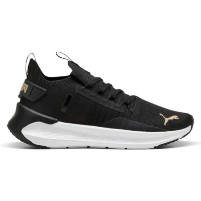 Afbeelding van PUMA Softride Symmetry Fuzion Wn&#039;s Hardloopschoenen voor dames, Zwart Goud, 42.5 EU