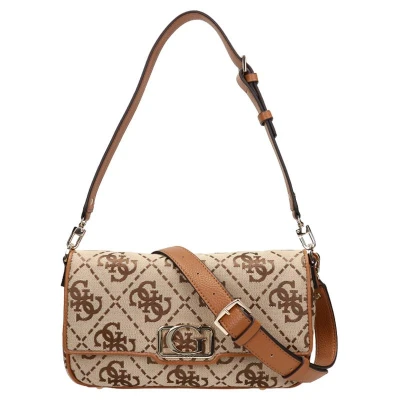 Afbeelding van Guess Circe FLAP Shoulder BAG Handtas, Dames, Maat: One Size, Latte logo