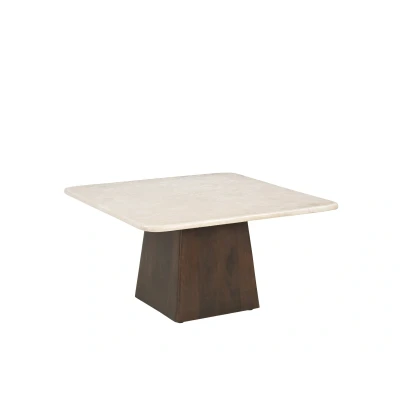 Afbeelding van Livingfurn Salontafel Brix Bottecino Mango Vierkant 75cm