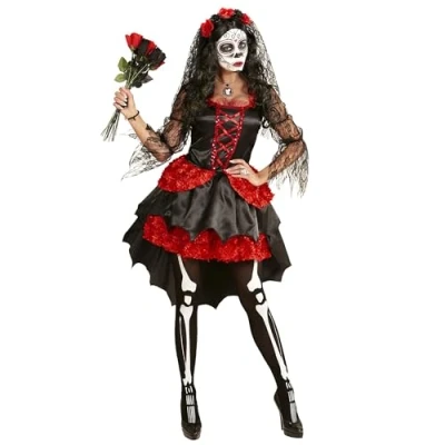 Afbeelding van W WIDMANN MILANO Party Fashion Bruidskostuum, Dia de Los Muertos, jurk, Dag van Doden, Halloween