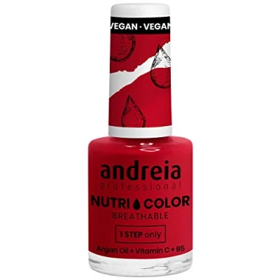 Afbeelding van Andreia Professional NutriColor Nagellak, ademend, veganistisch, kleur NC38 donkerrood, 10,5 ml