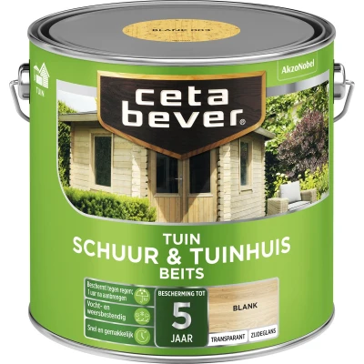 Afbeelding van Ceta Bever Tuinbeits Schuur &amp; Tuinhuis Transparant 003 Blank 2,5 liter Blanke lak Beits