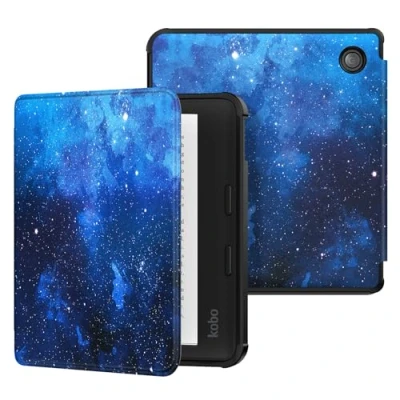 Afbeelding van MoKo Case for Kobo Libra Colour 7 inch 2024 Release, Ultra Slim Lightweight with Auto Wake/Sleep Cover Folio voor 2024, Blue Starry Sky
