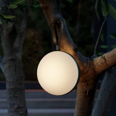 Afbeelding van LED buitenlamp Bring to go Ø 16 cm wit/zwart
