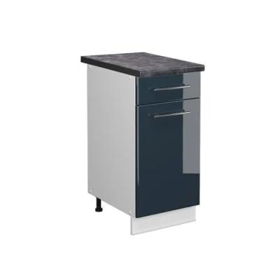 Afbeelding van Vicco Keukenonderkast Fame Line, Donkerblauw hoogglans/Wit, 40 cm , WB Antraciet