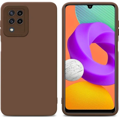 Afbeelding van Cadorabo Hoesje geschikt voor Samsung Galaxy M22 / M32 4G in Fluid BRUIN Beschermhoes gemaakt van flexibel TPU silicone Cover Case