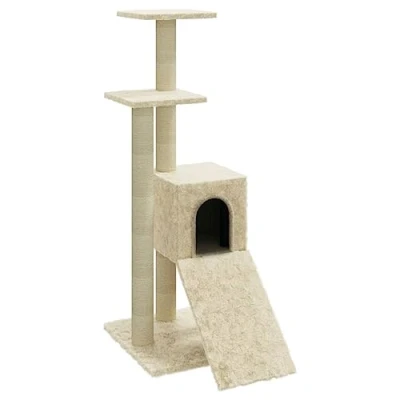 Afbeelding van vidaXL Kattenmeubel met sisal krabpalen 92 cm crèmekleurig