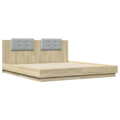 Afbeelding van vidaXL Bedframe met hoofdbord en LED sonoma eikenkleurig 180x200 cm