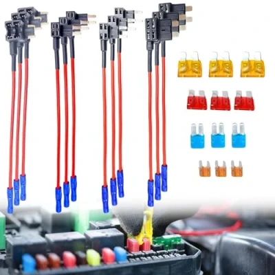 Afbeelding van 12 stuks elektrische diefstalzekeringen voor auto, standaard, mini, micro2, laag profiel, 4 types ATO, ATC, APM, met autozekering, vrachtwagen, boot