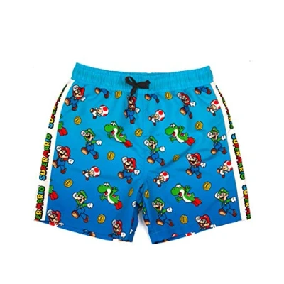 Afbeelding van Super Mario Swim Luigi Zwemshorts voor kinderen, Blauw