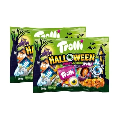 Afbeelding van Sweet &amp; Sour Halloween Trolli zakjes, 2 x 360 g