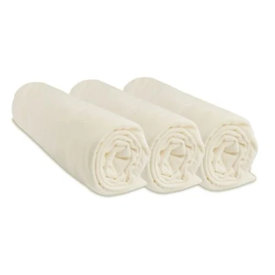 Image de Lot de 3 draps housse jersey coton 50x100 Couleur Ecru