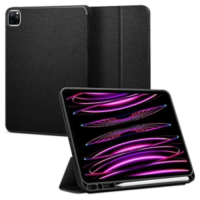 Afbeelding van Spigen Urban Fit hoes compatibel met iPad Pro 12,9 inch generatie 6 2022 5 2021 Apple Pencil houder (2e generatie) zwart
