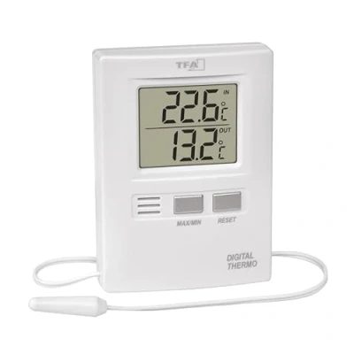 Afbeelding van TFA Dostmann 30.1012 digitale thermometer met weergave van de binnen en buitentemperatuur