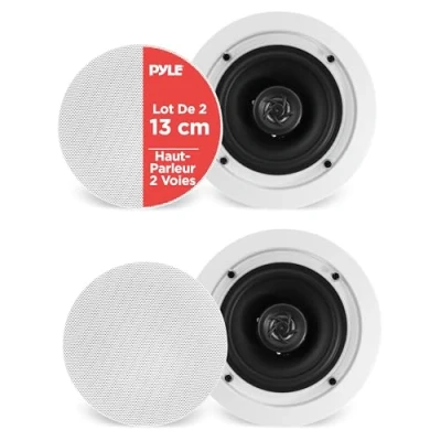 Afbeelding van Pyle Luidsprekers Plafondluidsprekers Wandluidsprekers Plafondspeakers Inbouwluidsprekers voor Thuis 2 Weg Speakers Plafond 150 Watt Wit