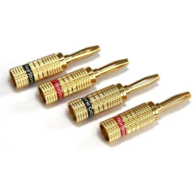 Afbeelding van Norstone NORBANX4 Set of 4 gold plate banana plugs Goud