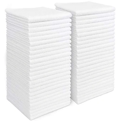 Afbeelding van Microvezel poetsdoeken, wit, pak van 50, microvezeldoeken, theedoeken, poetslappen, raamdoeken, zacht, zeer pluisvrij, streeploos, voor huis, keuken, auto, 29 x cm
