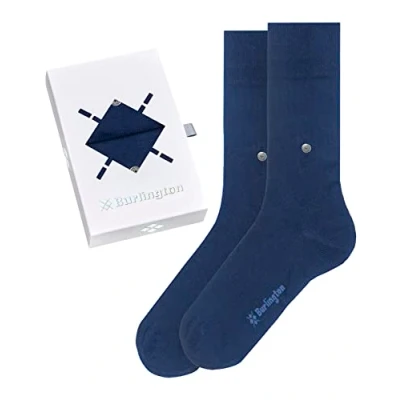 Afbeelding van Burlington Gift Box 2 Pack Uni Navy maat 40 46 Heren Halfhoge sokken Everyday Stretch