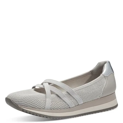 Afbeelding van Jana Ballerina&#039;s, Dames, Maat: 38, Grey silver Textiel/ synthetisch