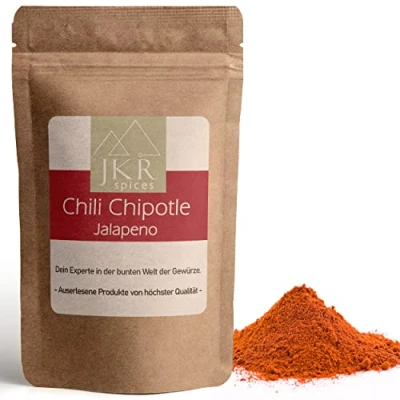 Afbeelding van JKR Spices® chili chipotle Jalapeno gemalen 250 g gerookte chilipoeder zeer kruidige in hersluitbare Doypack zak