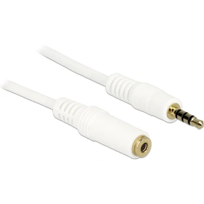 Afbeelding van 3,5mm Jack 4 polig audio/video verlengkabel AWG24 / wit 5 meter