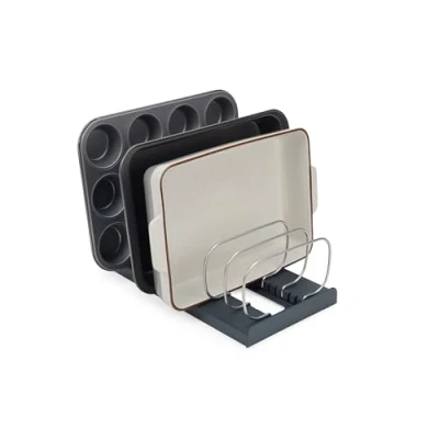 Image de Joseph DrawerStore Organisateur Cuisine, Support Plateaux de Cuisson, Casseroles, Couvercles, Planches à Découper, avec 7 Compartiments Réglables