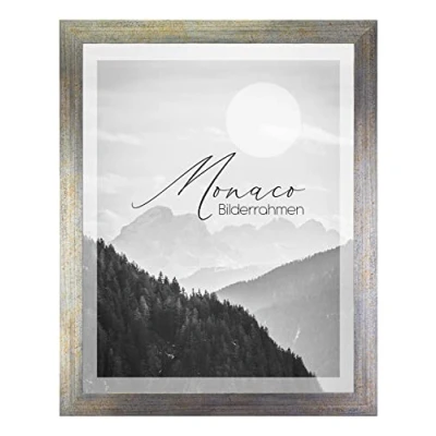 Afbeelding van BIRAPA Monaco fotolijst 40x40 cm van metaal in goudlook blauw gemêleerd