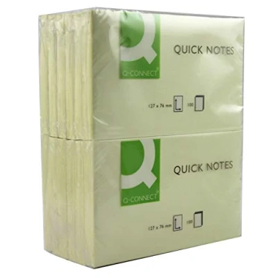 Afbeelding van Q CONNECT Quick Notes, ft 76 x 127 mm, 100 vel, geel