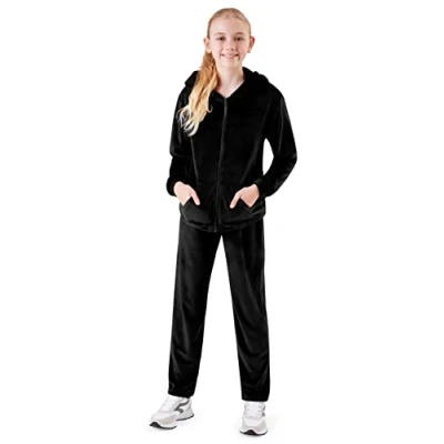 Afbeelding van CityComfort Joggingpak voor meisjes, fluweel, trainingspak mode, zwart.