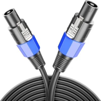 Afbeelding van deleyCON 1 m kabel voor PA luidsprekers studiokwaliteit van zuiver OFC koper 2 polig x 2,5 mm² (AWG13) 8,3 mm metalen vergrendeling