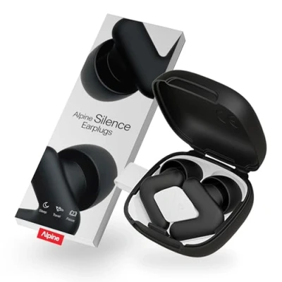 Afbeelding van Alpine Silence Oordopjes voor Slapen, Focus &amp; Reizen Comfortabele, Herbruikbare Gehoorbescherming Nauwsluitende V vorm Zachte Ovale Tips 4 Maten XS/S/M/L Tot 25dB Geluidsdemping Zwart