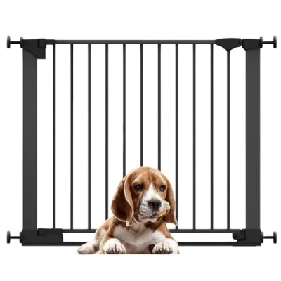 Afbeelding van Bettacare SafeStep Hondenhekje, Zwart, 89cm 96cm, Extra Laag Doorloop, 74cm Brede Deuropening, Eén Stuk Hekje voor Trappen, Gangpaden en Deuren, Huisdieren Puppy&#039;s