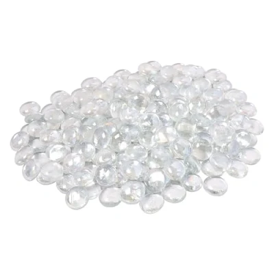 Afbeelding van ARSUK Decoratieve glazen kiezelstenen, kralen, goudklompjes, edelstenen, mozaïektegels voor vazen, knutselen, tuinschalen, aquaria (70 80 transparante kiezelstenen)