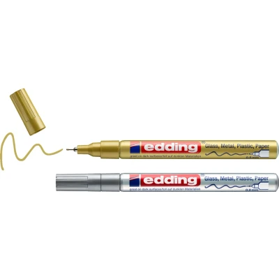 Afbeelding van Viltstift edding 780 lakmarker rond 0.8mm goud en zilver blister à 2 stuks