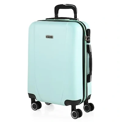 Image de ITACA Valise Cabine 55x40x20 Rigide Légère à Roulette 4 Roues Pivotantes avec Cadenas Combinaison Extensible. Bagage Idéal pour Voyager en Avion Petite Compacte Compatible, Mintgroen