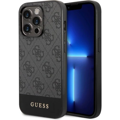 Afbeelding van Guess 4G Stripe Back Case Geschikt voor Apple iPhone 14 Pro Max (6.7&quot;) Grijs