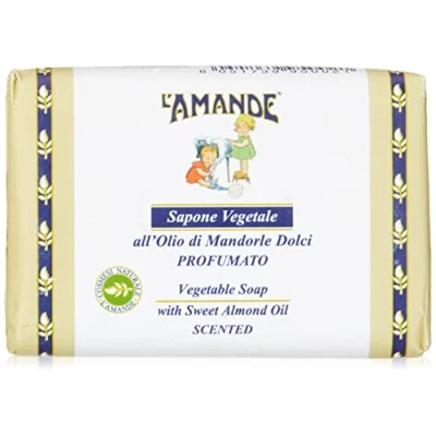 Afbeelding van L&#039;AMANDE Plantaardige handzeep, zachte gevoelige huid met verzachtende en herstructurerende werking Hydraterende reinigingszeep vitamine geparfumeerd zoete amandelolie, 200 g