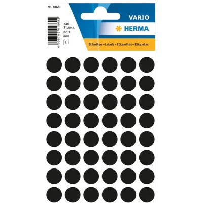 Afbeelding van Herma 1869 Etiket Rond 12mm Zwart