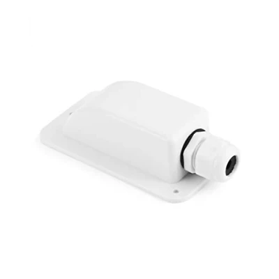 Afbeelding van QWORK® Dakdoorvoer IP68 kabelwartel op zonne energie, waterdicht, 1 weg kabelingangsbehuizing, weerbestendig, caravan en boot, kabeldoorvoer van ABS, wit, stuk