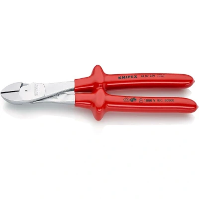 Image de KNIPEX 74 07 250 coupe diagonale électrique, testée par VDE, chromée mm