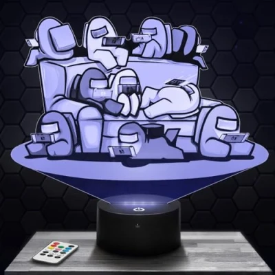 Afbeelding van Among U lamp decoratie kamer jongen 3D object gaming gamer video games cadeau idee gedempt licht nachtlampje kantoor. Origineel voor Kerstmis tiener