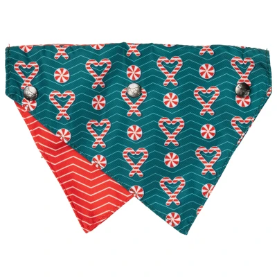 Afbeelding van Fuzzyard Honden Bandana En Strik I Heart Candy Canes Hondenkleding M/L