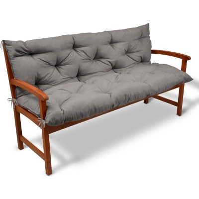 Afbeelding van Beautissu Tuinbank kussen Flair BR kussens voor tuinmeubelen 120 x 50 cm licht grijs zitkussen en rugkussen