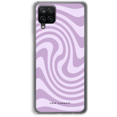 Afbeelding van Case Company® hoesje geschikt voor Samsung Galaxy A12 Swirl Paars Soft Cover Telefoonhoesje Bescherming aan alle Kanten en Schermrand