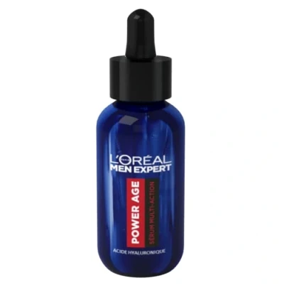 Afbeelding van L&#039;Oréal Paris Men Expert Anti aging serum voor heren, intensieve hydratatie, met hyaluronzuur, dagelijks gebruik, alle huidtypes, Power Age 30 ml