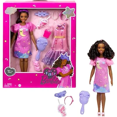 Afbeelding van Barbie My First Barbiepop en Accessoires Roze jurk