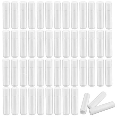 Afbeelding van ProLeo Lippenbalsem, 50 stuks, leeg, voor zelfgemaakte lippenbalsems, navulbaar, met dop, wit, 5 ml